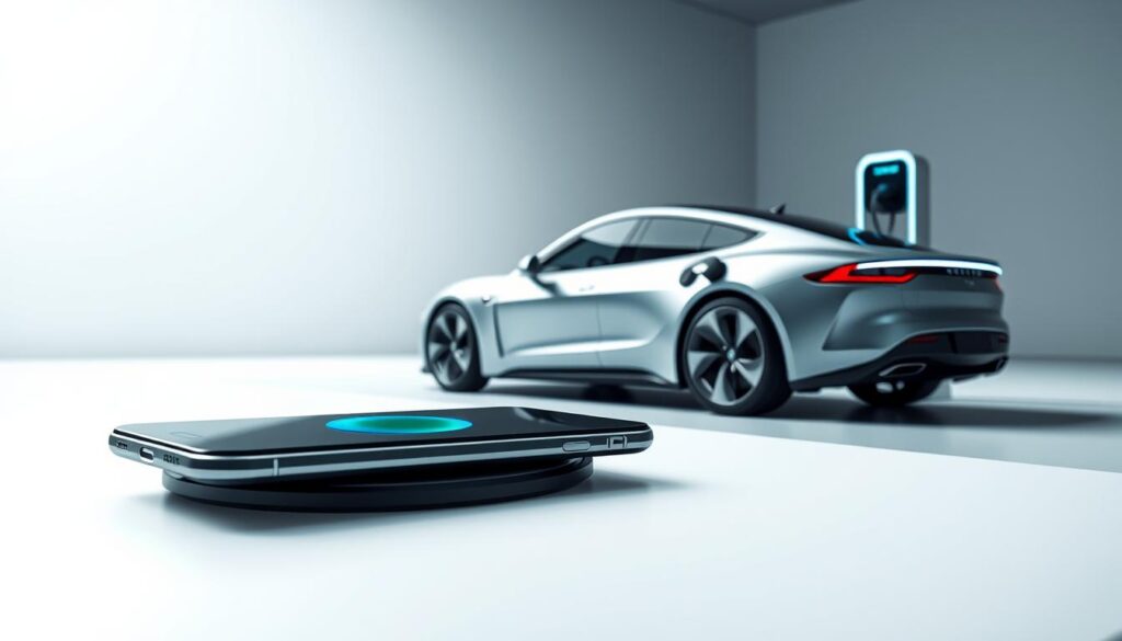 Comparativo Carregamento Dispositivos Móveis e Veículos Elétricos